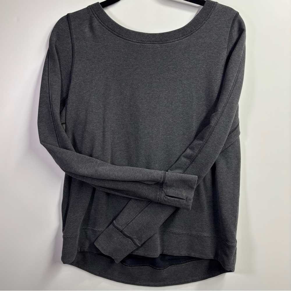 Lululemon Pleated Pullover Crewneck Sweatshirt - Charcoal Gray, Size: